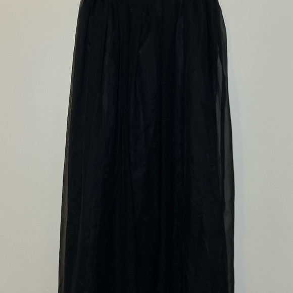 Vintage ‘Mix It’ Elegant Black semi- sheer chiffon midi Skirt - Picture 1 of 2